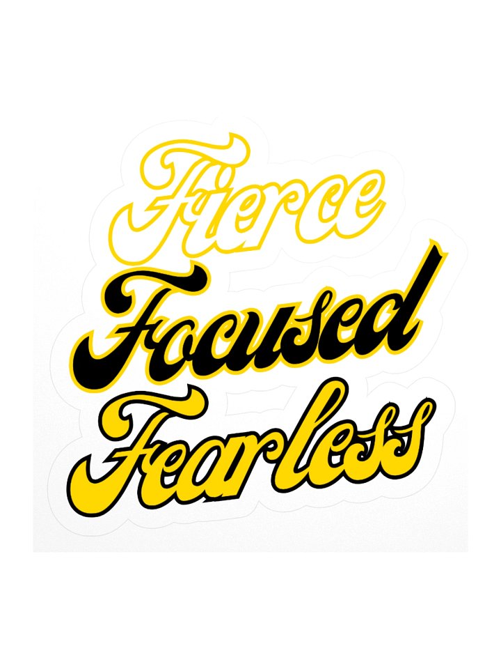 Retro Fierce. Focused. Fearless. Kiss Cut Sticker | Team Verga Empowerment Collection product image (1)