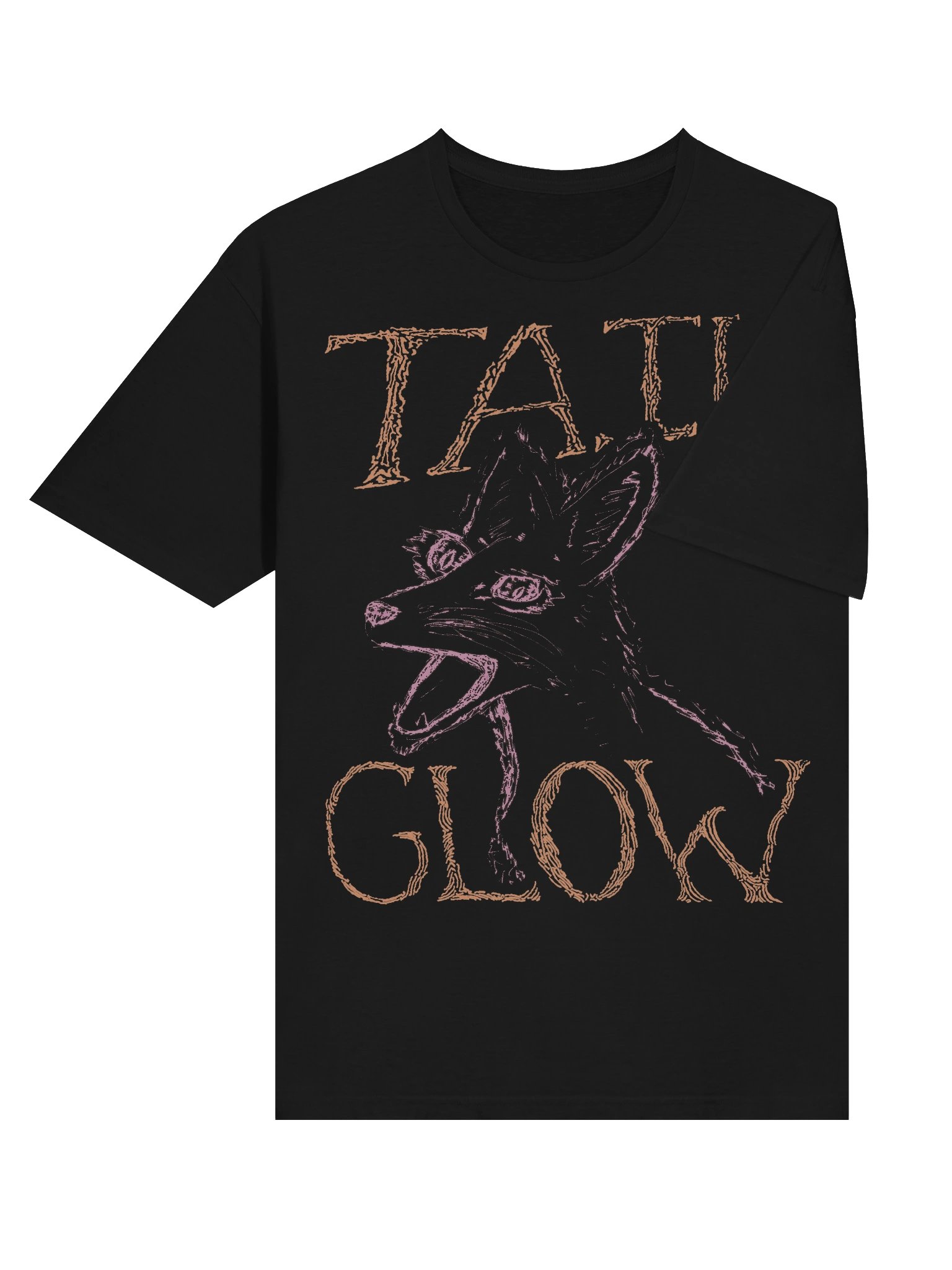 Tail Glow - Screaming Fox T-shirt - Black product image (4)