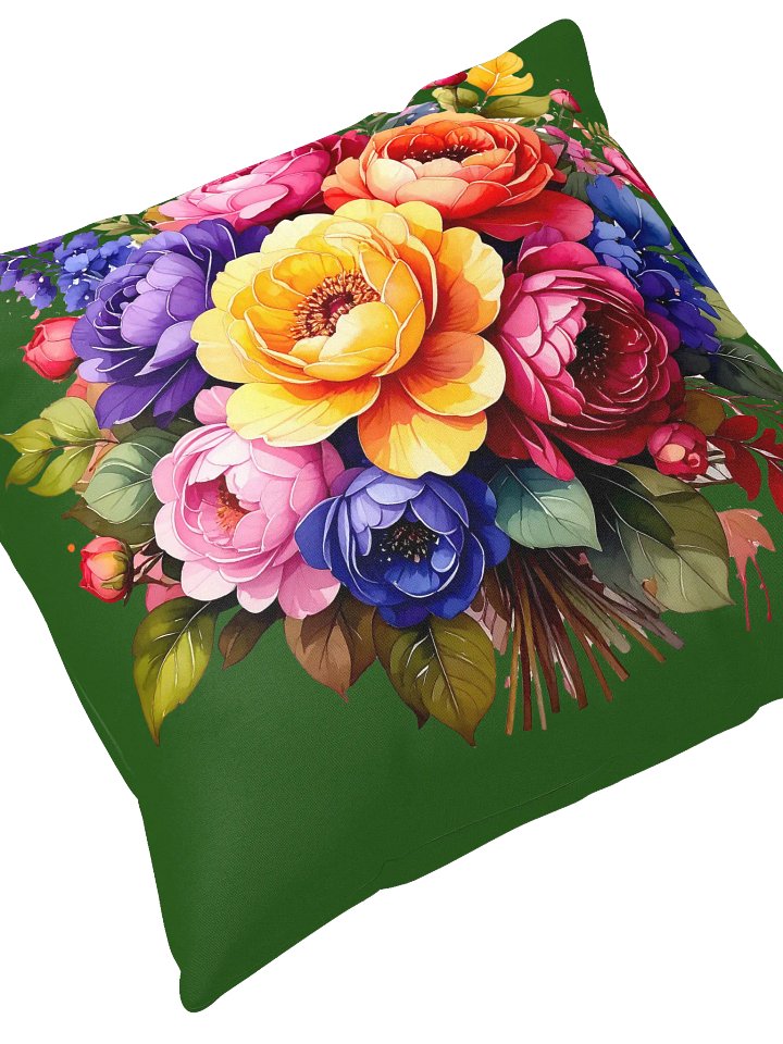 Columbia Road Market Floral All-Over Print Pillow (Green) product image (2)