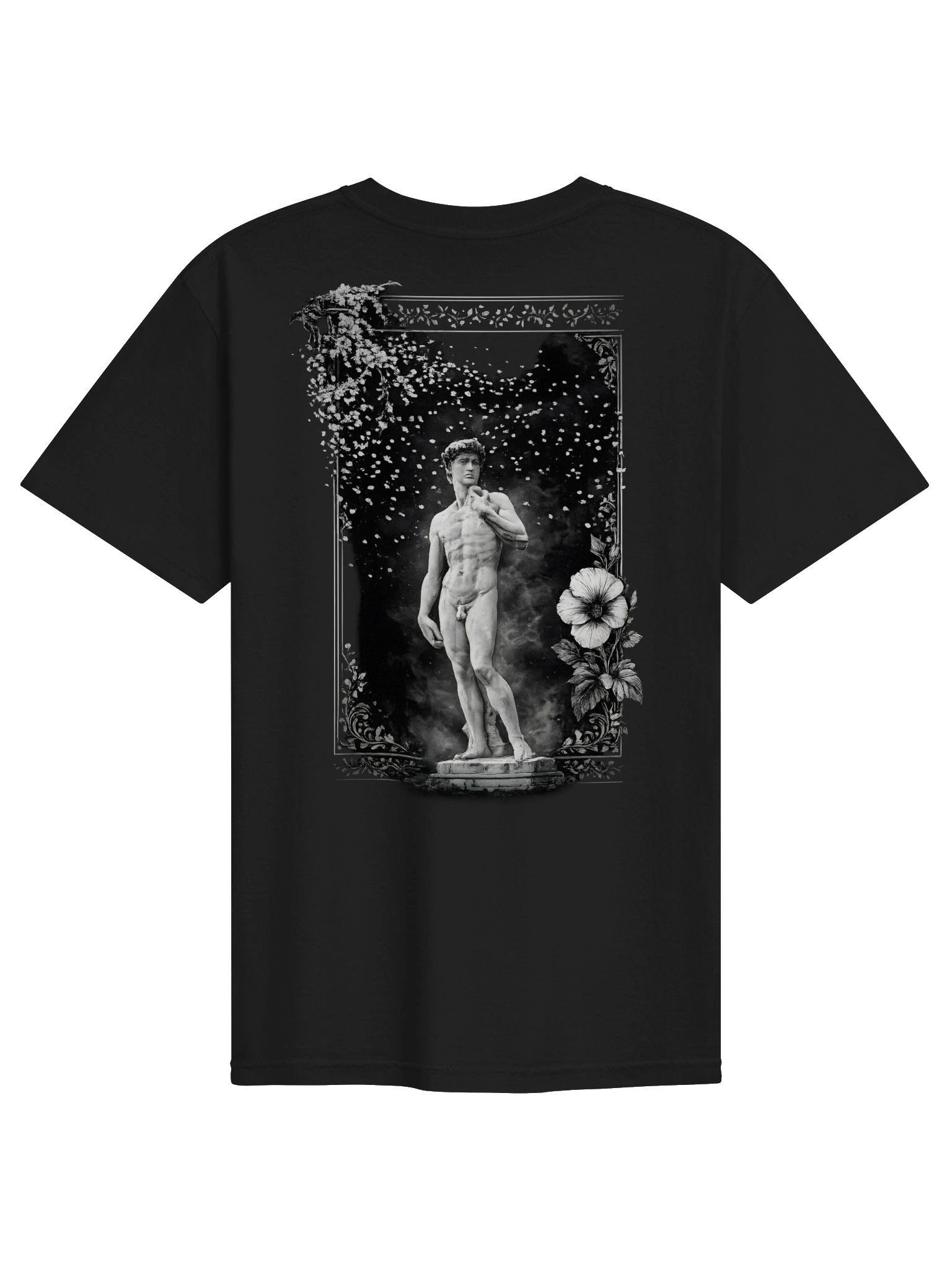 Vintage Renaissance Michelangelo's 'David' Graphic T-Shirt — Pure Black Statue Tee product image (1)