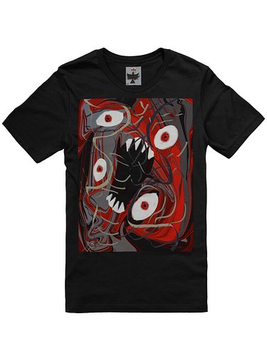 First T-shirt drop of the day. THis one I went with shades of red and some gray, one of my favorite color palettes.