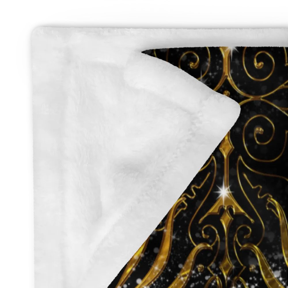 Black and Gold Victorian Sparkle Throw Blanket product image (24)