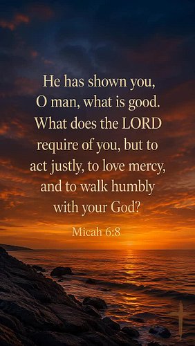 Micah 6:8 and more @beinspired.music 🤍

He has shown you, O man, what is good. What does the LORD require of you, but to act ...