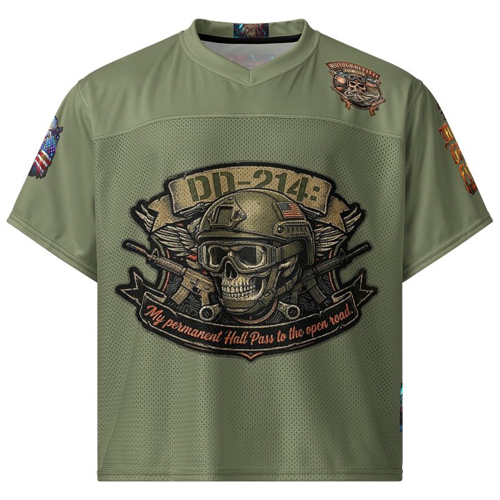 MötoGraffitti DD214 OD Green Football Jersey product image (1)