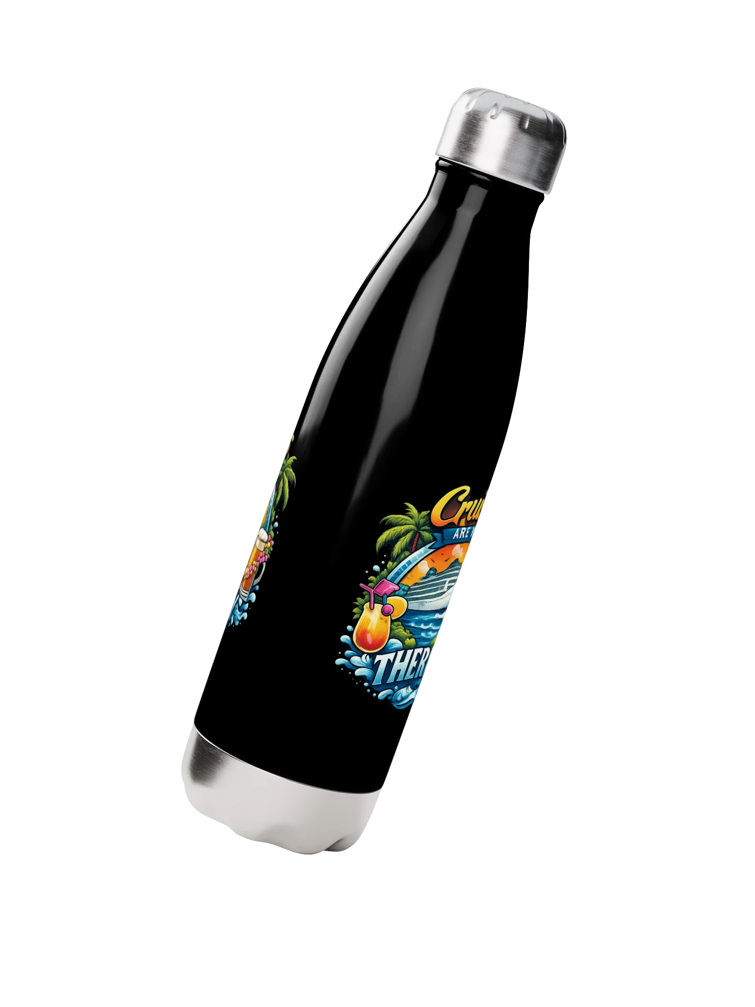 Cruises Are My Therapy Stainless Steel Water Bottle product image (2)