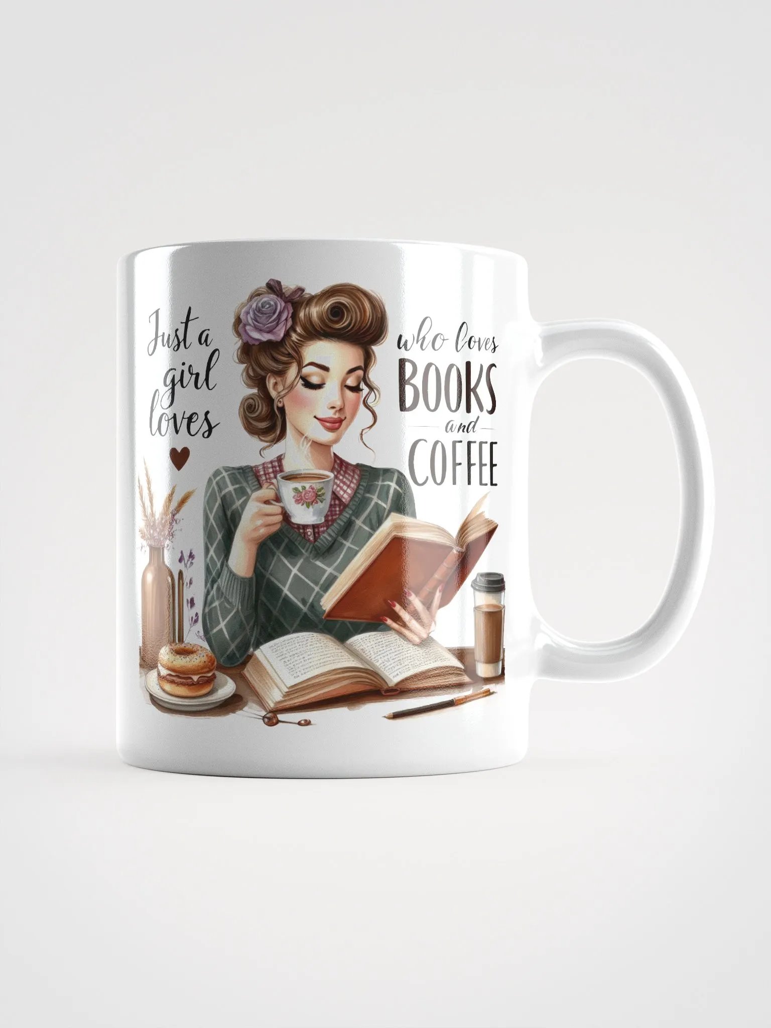 Just a Girl Who Loves Books and Coffee Glossy Mug product image (1)