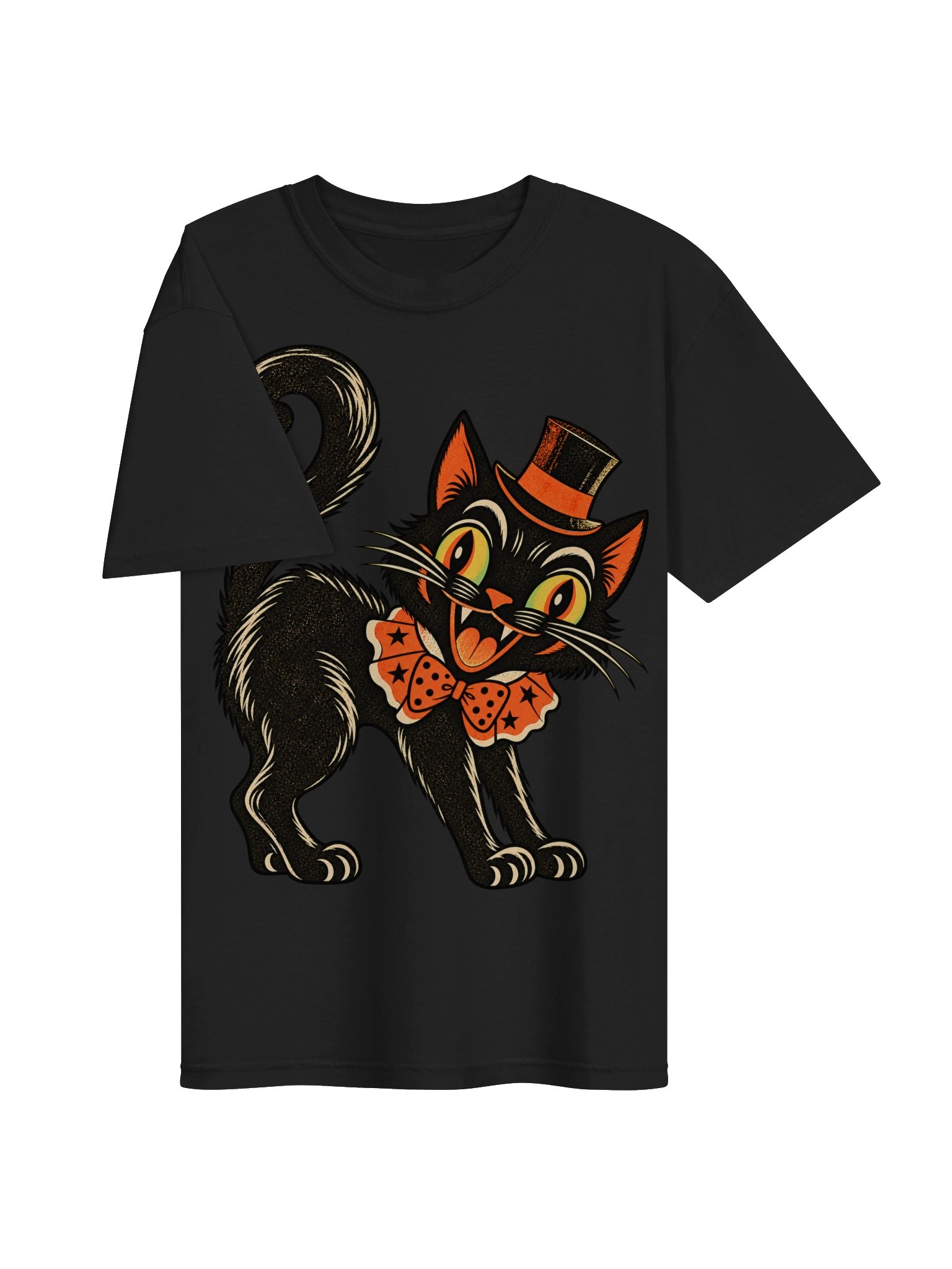 Retro Style Halloween Black Cat Tee product image (2)