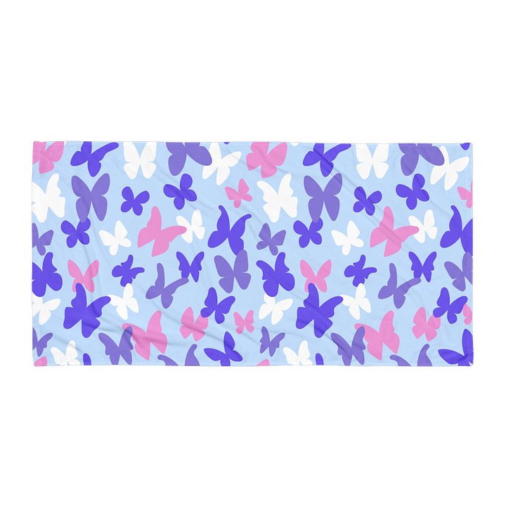 Pastel Butterfly Pattern Beach Towel product image (1)