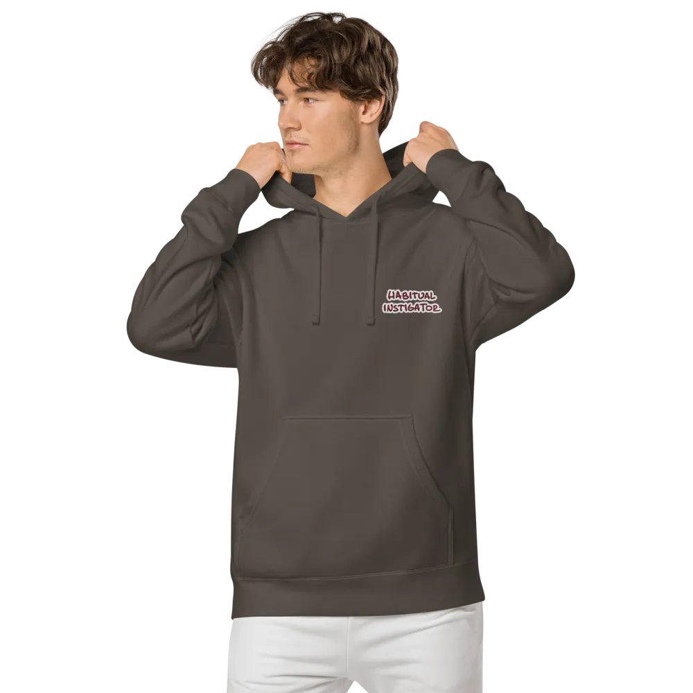 Habitual Instigator (L.C. maroon bubble design) embroidered pigment hoodie product image (6)