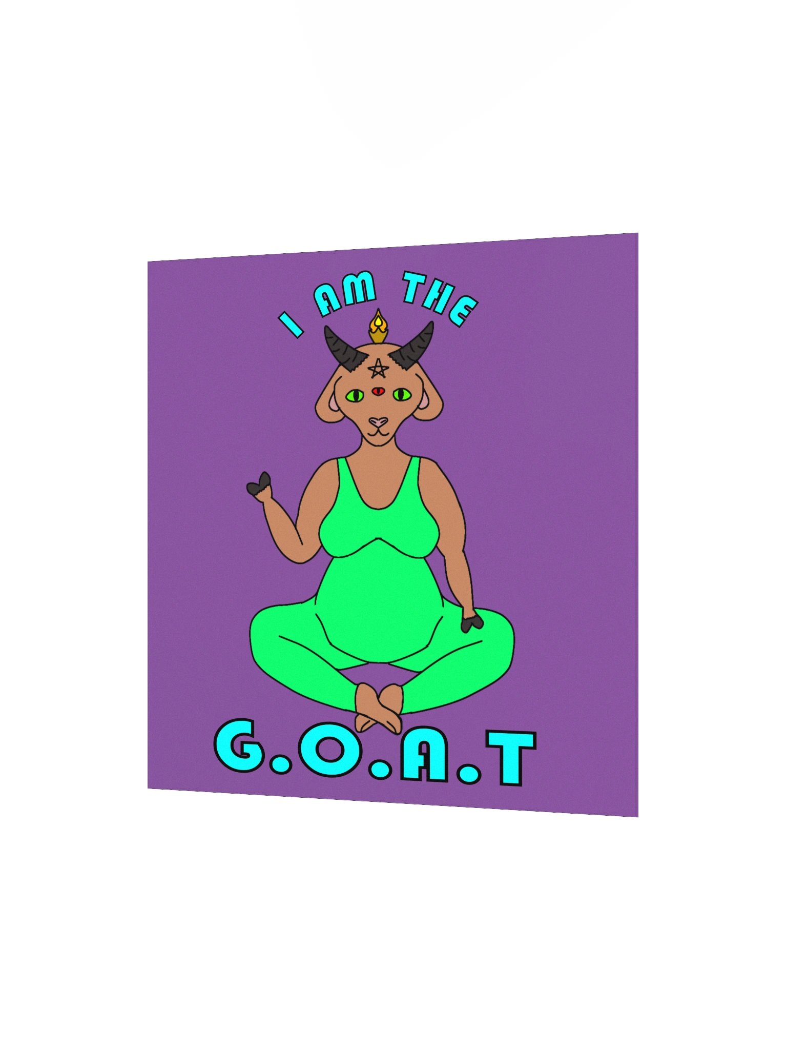 I am the G.O.A.T. Baphomet Tan Square Poster product image (2)