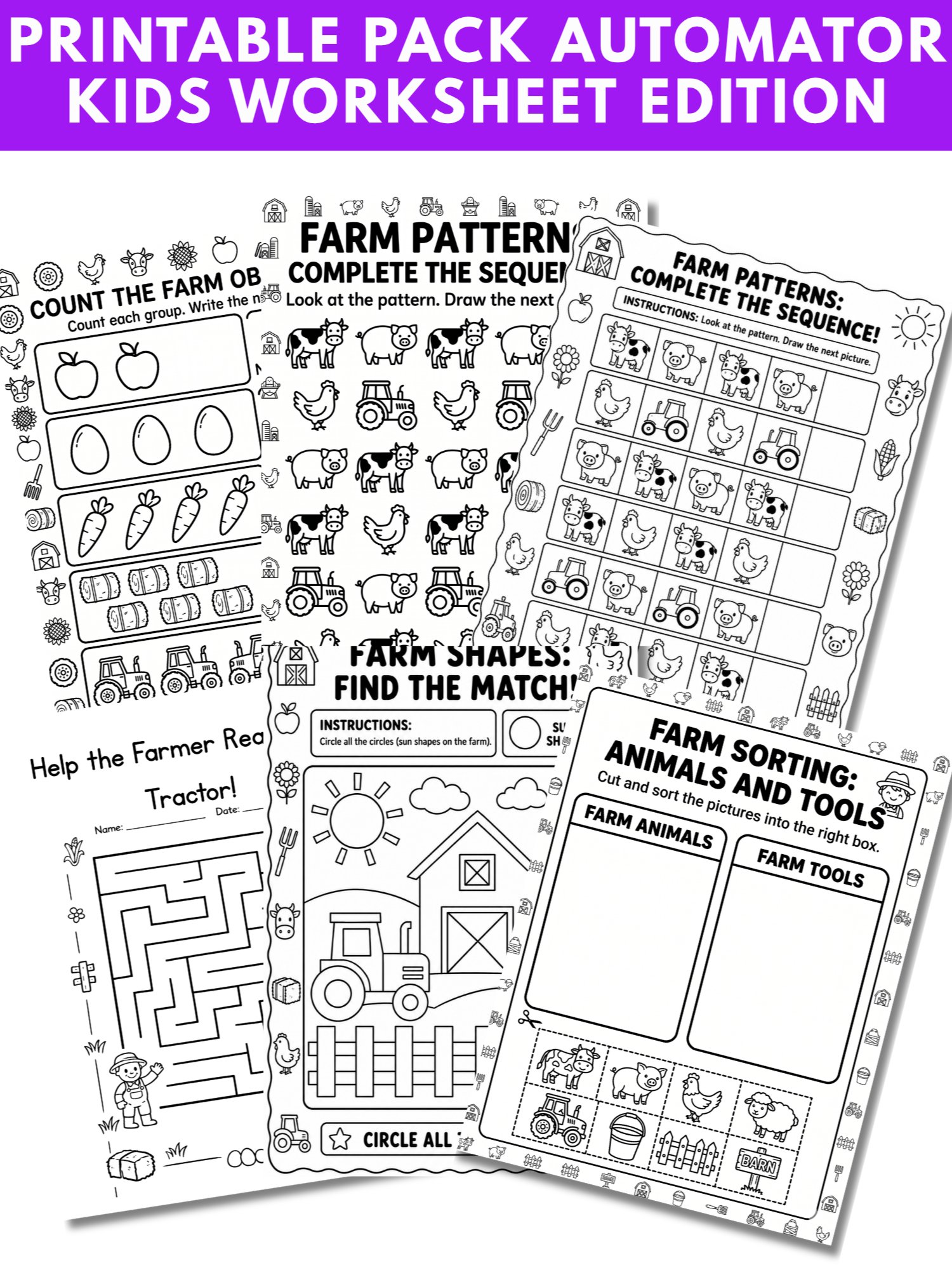 Printable Pack Automator System - Kids Worksheet Edition product image (2)
