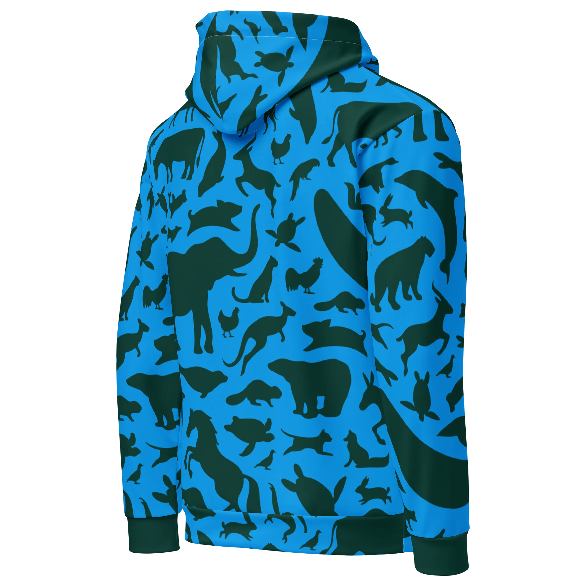 Science without suffering Hoodie - Green on blue product image (5)