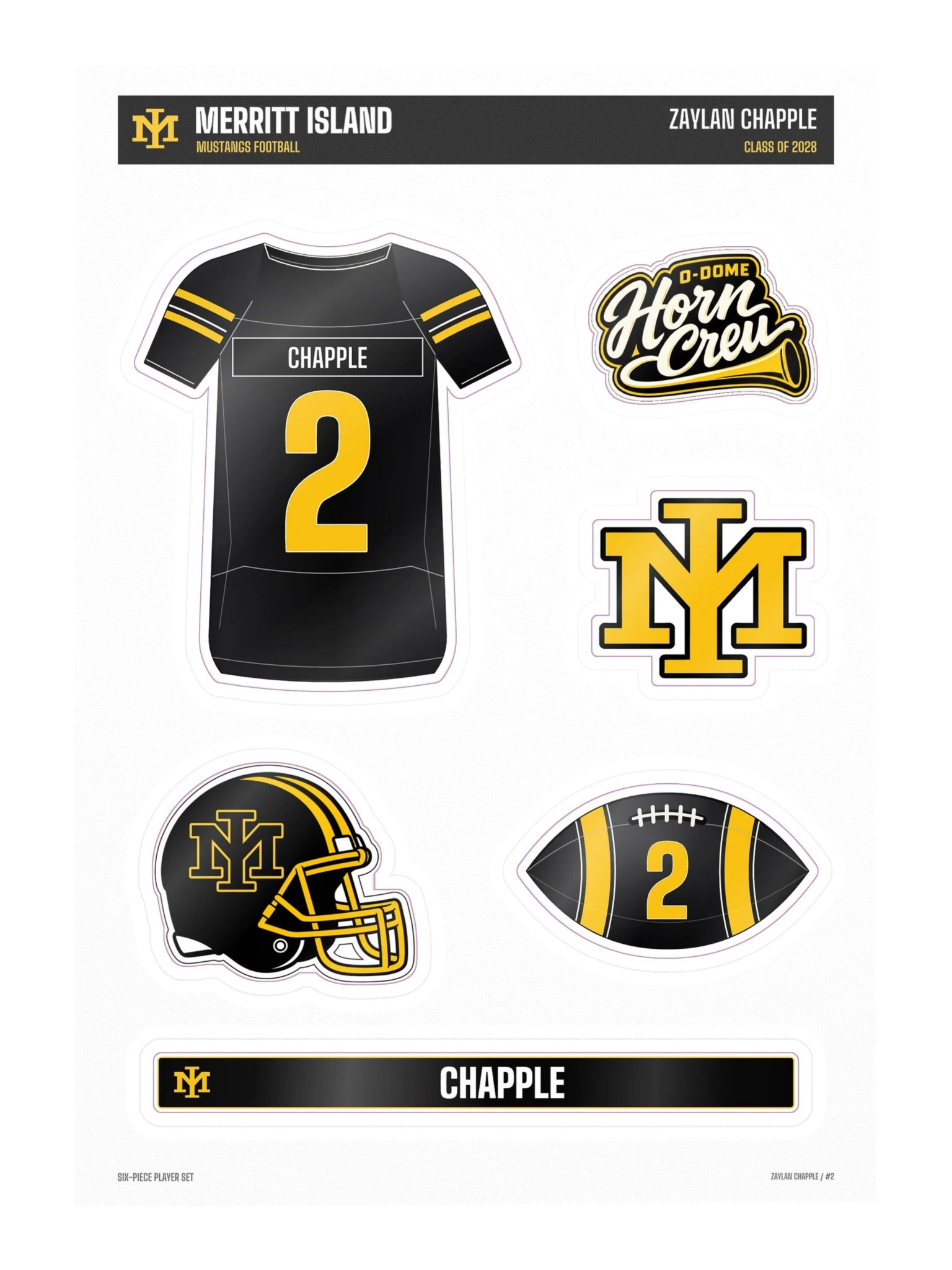 Zaylan Chapple #2 — Mustangs Sticker Sheet product image (3)