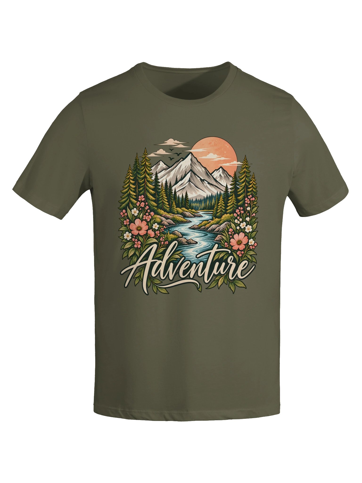 ORLUMIQ Mountain Escape Adventure T-Shirt | Women's Relaxed-Fit Outdoor Graphic Tee product image (6)