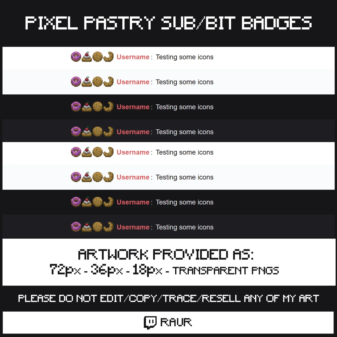 Twitch Pixel Pastries - Sub/Bit Badges product image (2)
