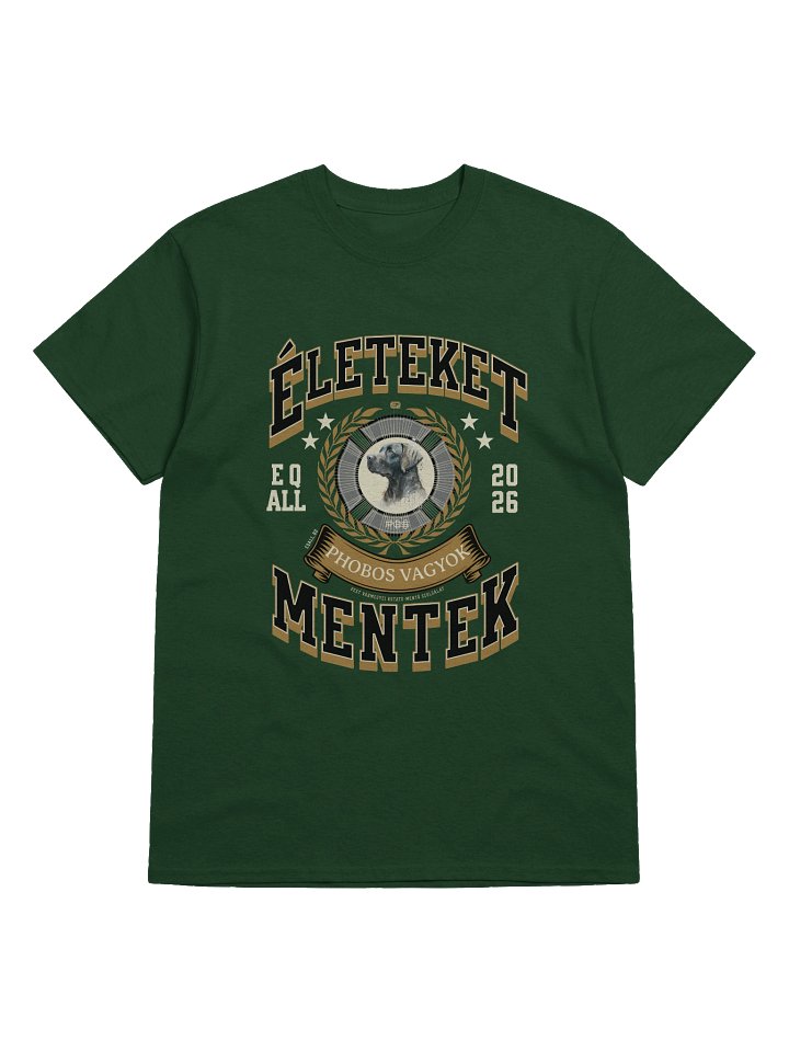 Életeket Mentek Phobos Vagyok_Unisex Pamut Póló_EQALL.hu® Originals_Mustár / Bézs / Fek. product image (37)