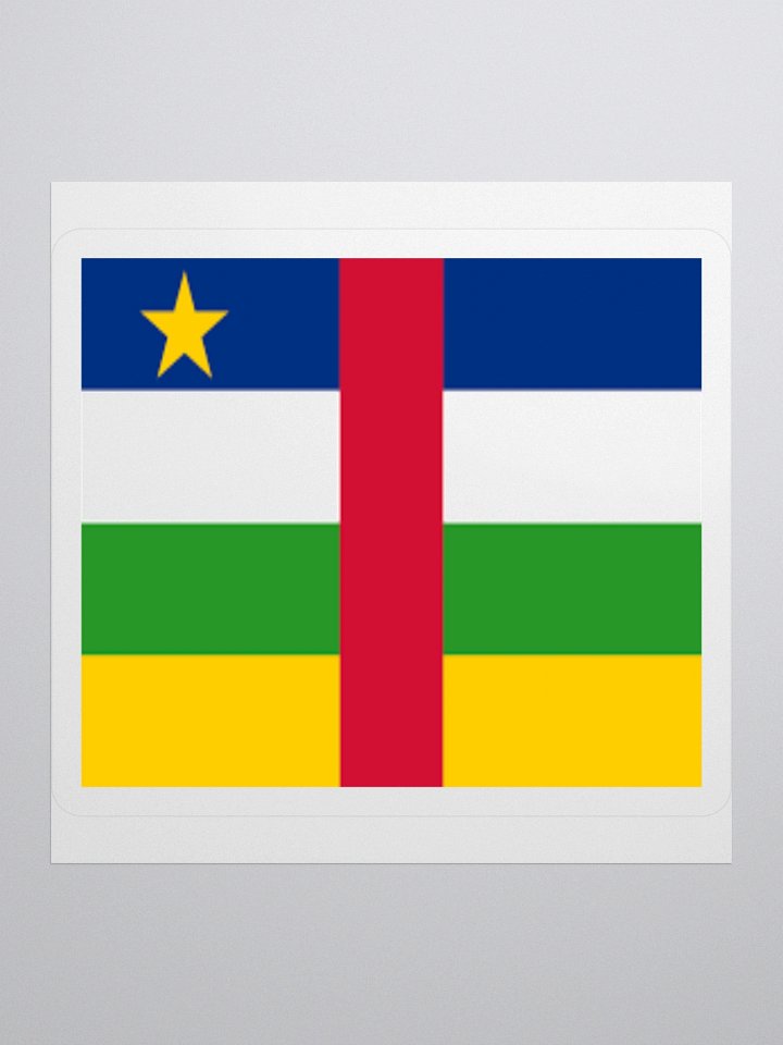 Central African Republic Flag Sticker | Red Star Design | Durable Vinyl | 3 Sizes product image (2)