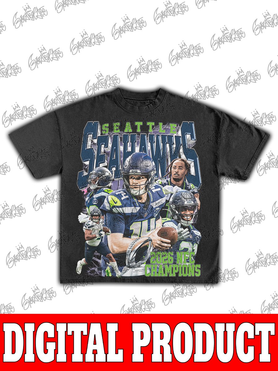 Seattle Seahawks Super Bowl LX Champions 2026 World Tour Kenneth Walker III Jaxon Smith-Njigba Vintage NFL Bootleg Graphic product image (1)