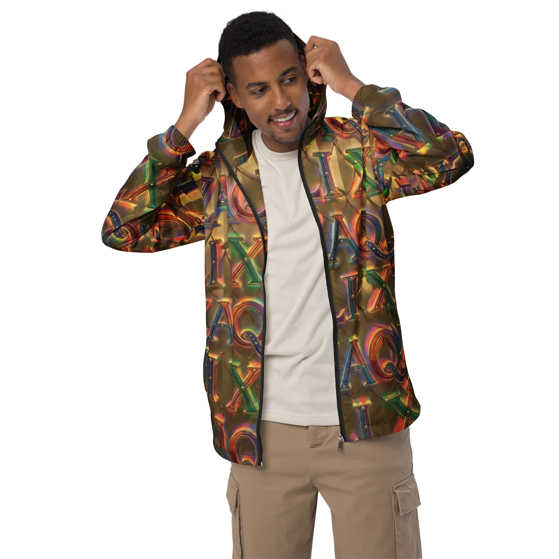 XZAQLI Men's Liquid Gold Monogram Windbreaker product image (2)
