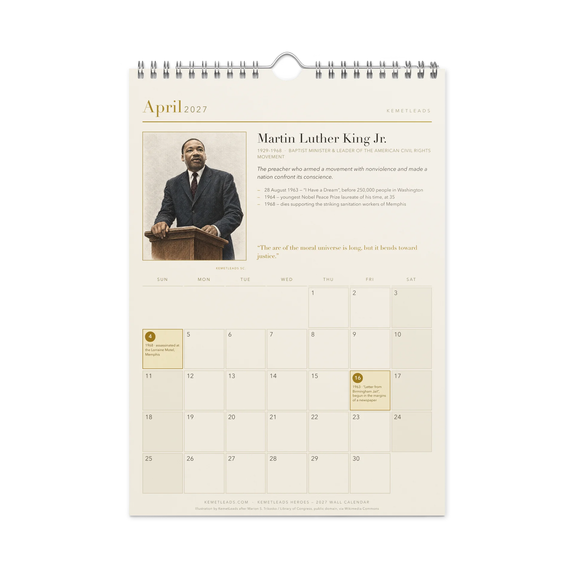 KemetLeads Heroes — 2027 Wall Calendar product image (1)