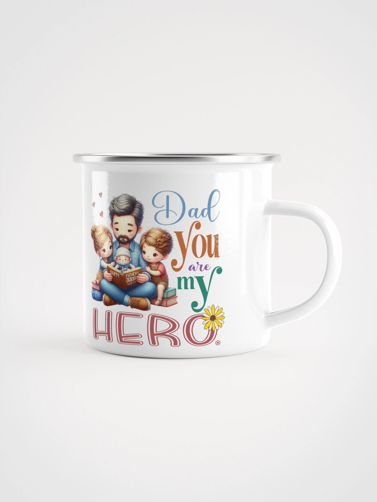 Dad You are my Hero Enamel Camping Mug product image (1)