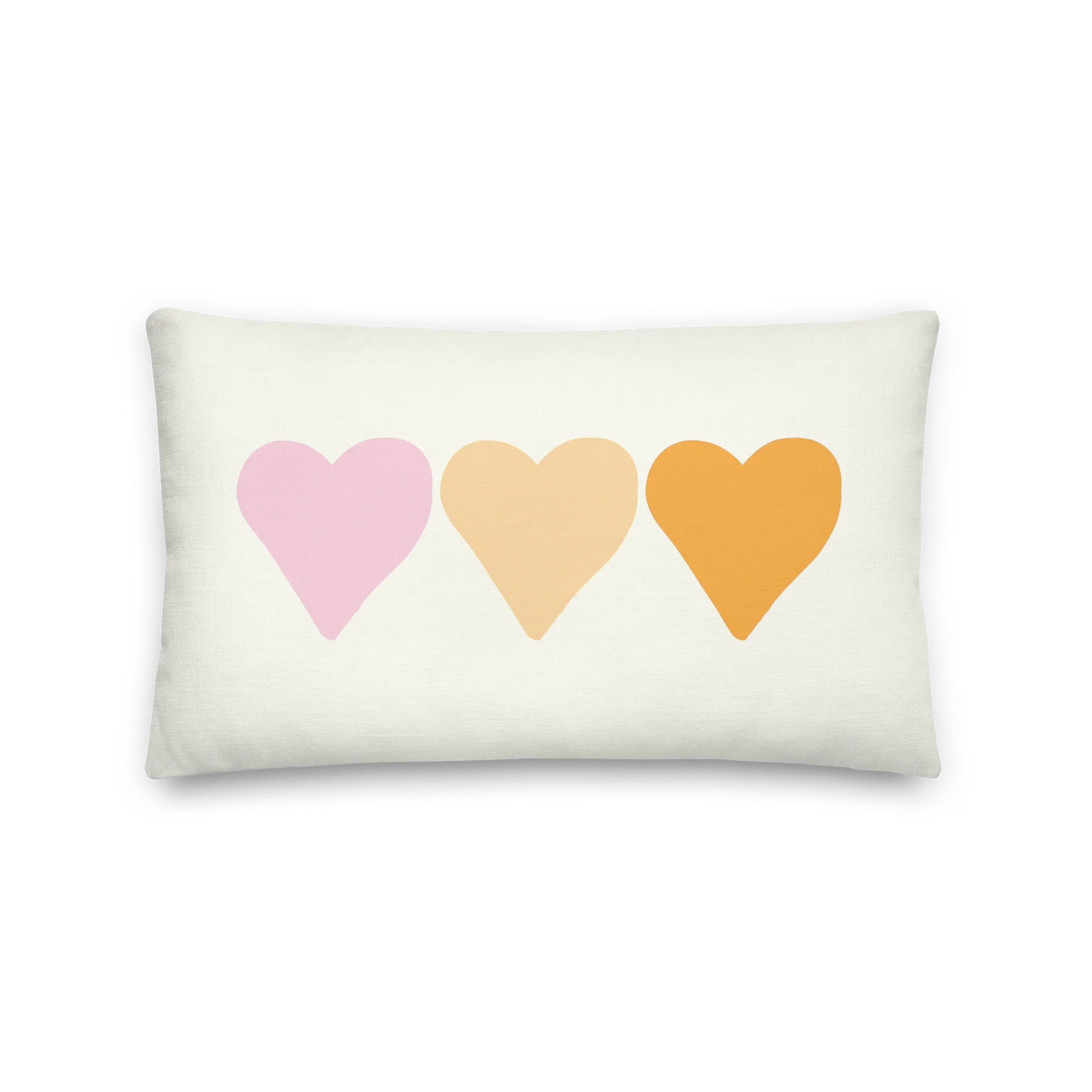 CUTE PASTEL HEARTS PINK YELLOW THROW PILLOW product image (3)