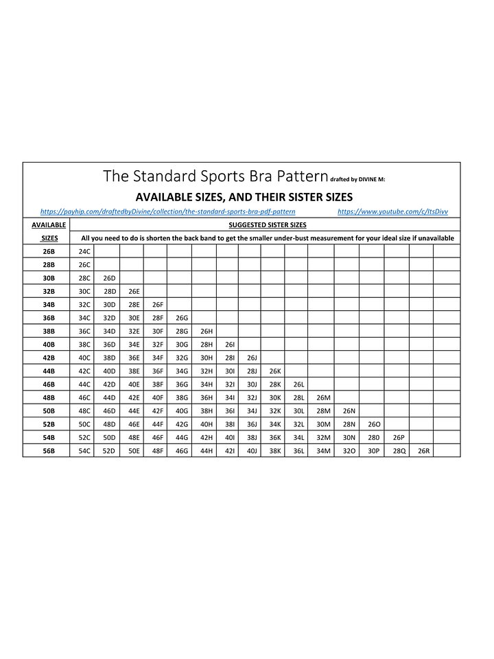 46B Standard Sports Bra Pattern Sister Size Bundle product image (2)