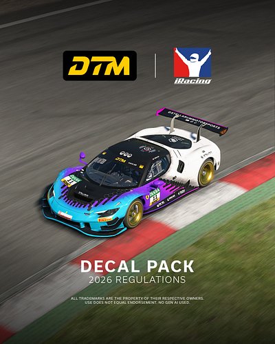 A decal pack for the DTM was highly requested with their introduction to iRacing so we went ahead and made one.

As per usual...