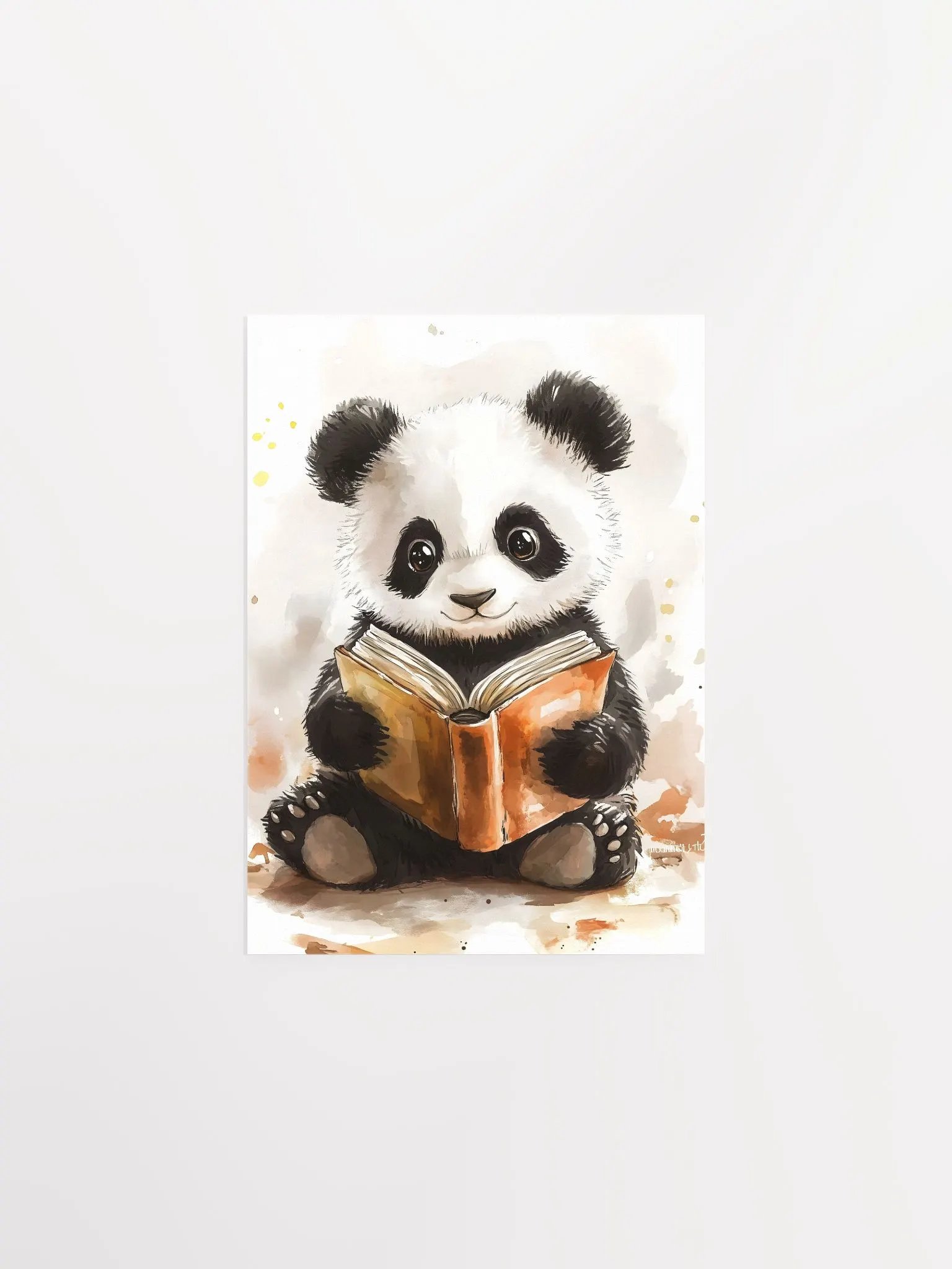 Cheerful Baby Panda Reading Poster product image (5)