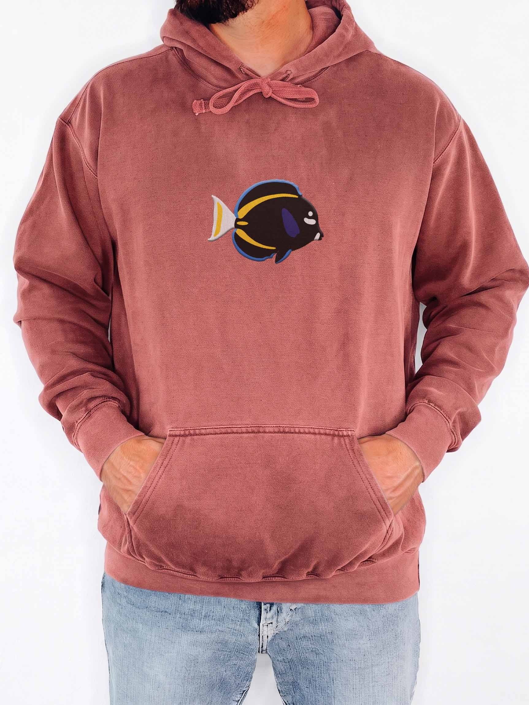 Whitecheek Surgeonfish Embroidered Hoodie | Saltwater Reef Aquarium & Ocean Lover Apparel product image (2)