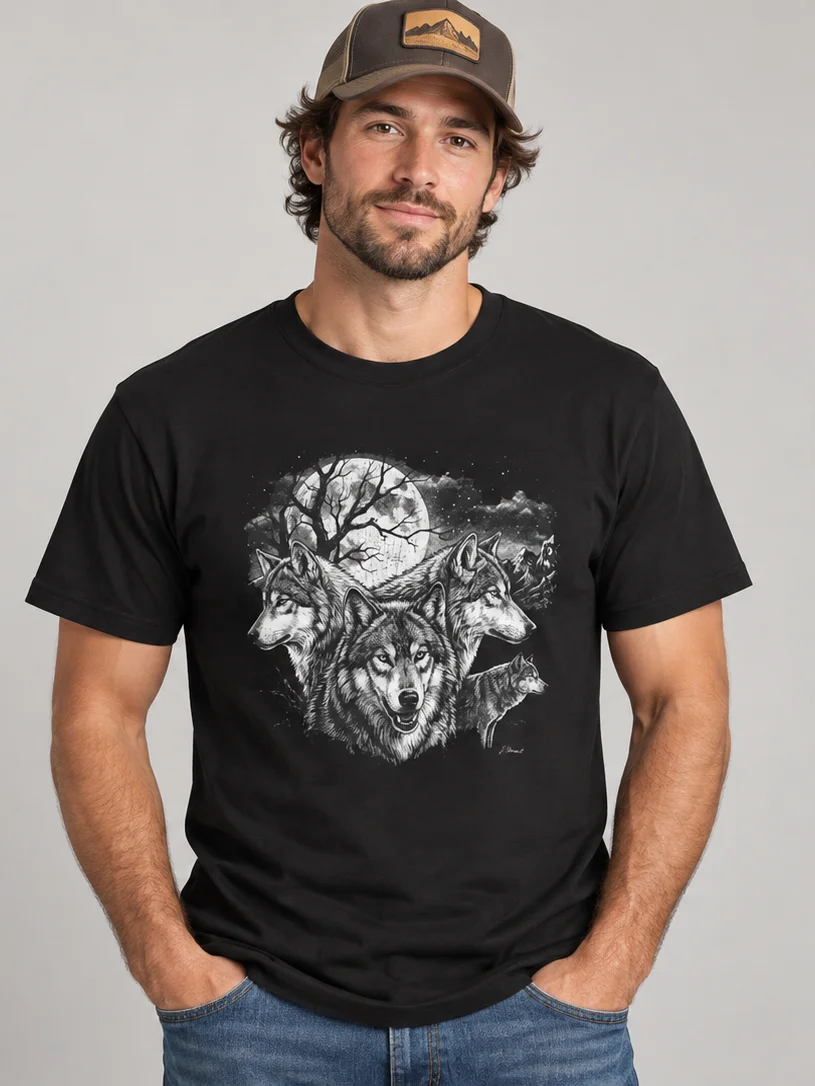 Moonlit Wolf T-Shirt product image (1)