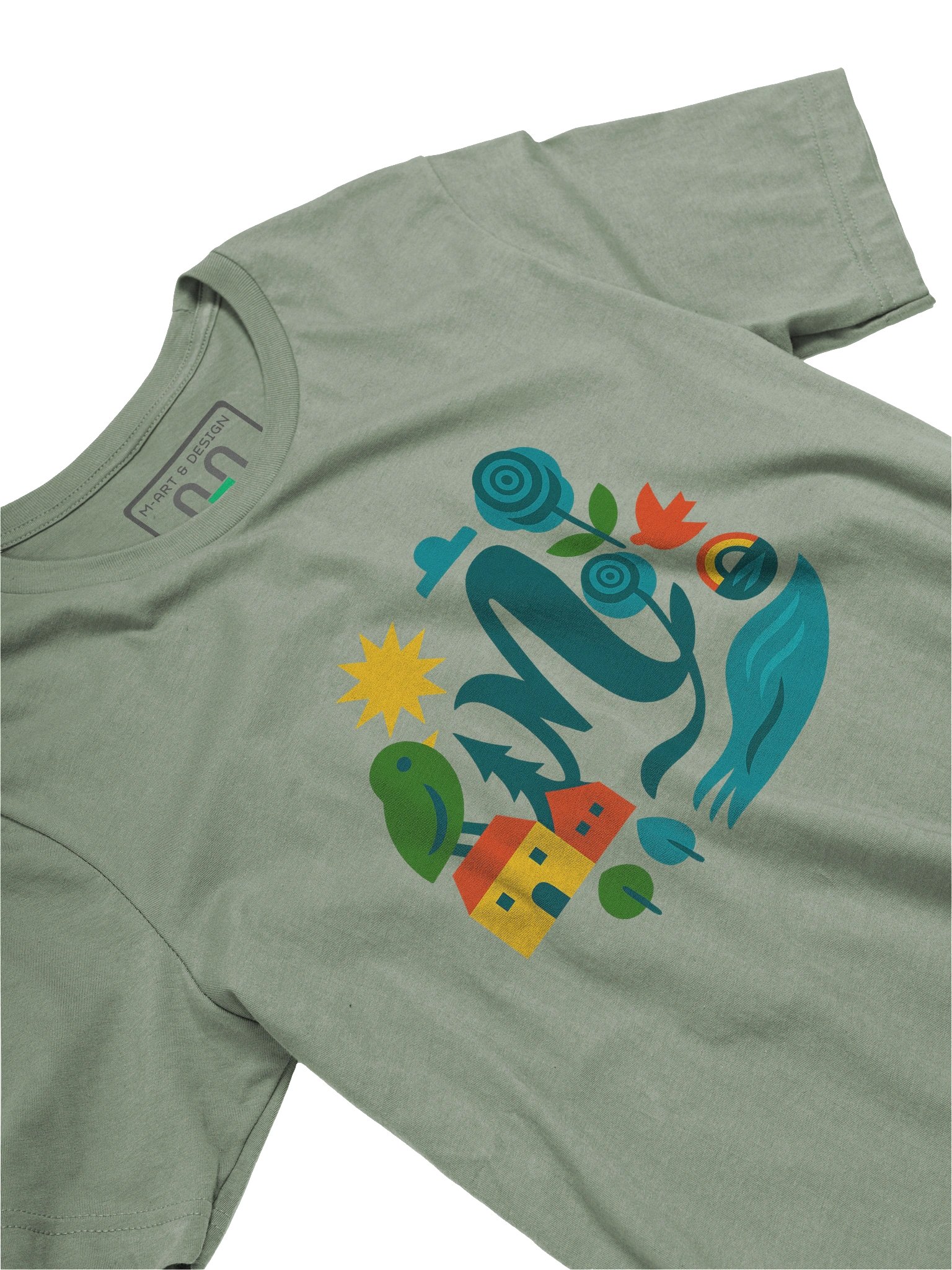 Nature Harmony "M" T-Shirt – Peaceful Folk-Inspired Design Art - by M-Art & Design product image (2)