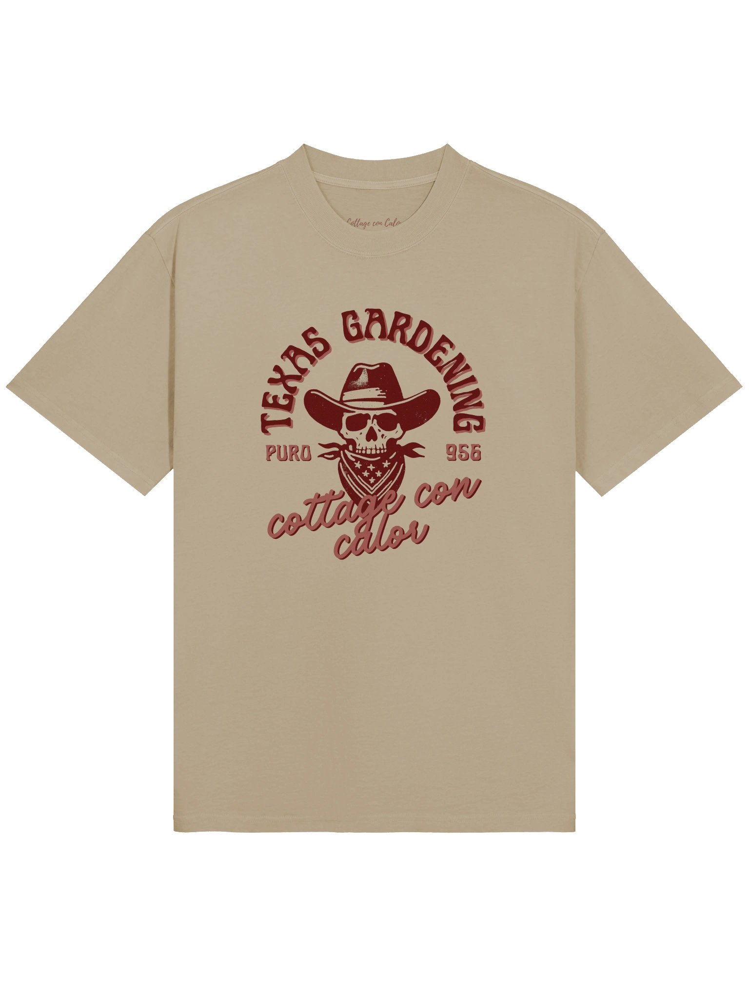 Cowboy Cottage Oversized Tee - Maroon & Terracotta product image (1)