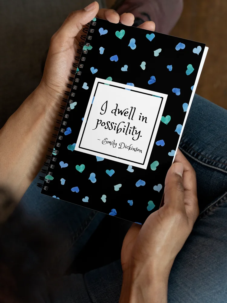 I Dwell in Possibility Quote on Hearts Notebook product image (7)