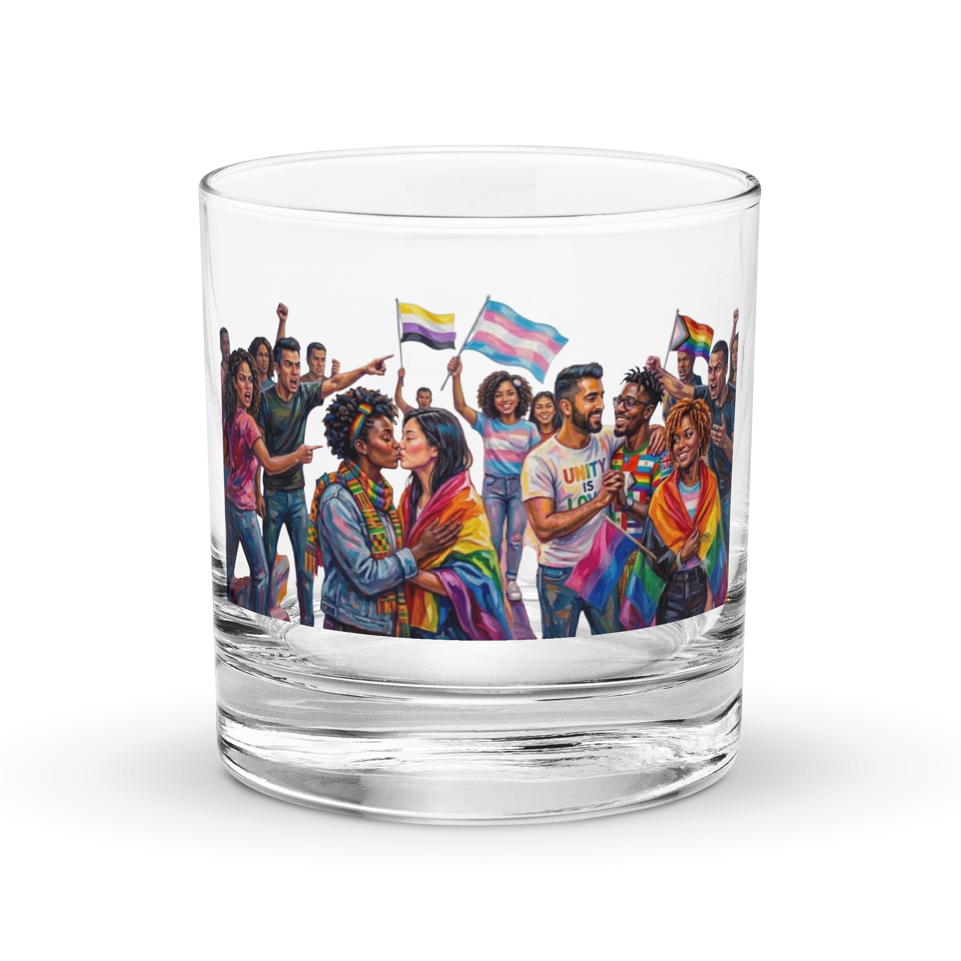 Rainbow Pride Celebration Rocks Glass product image (1)