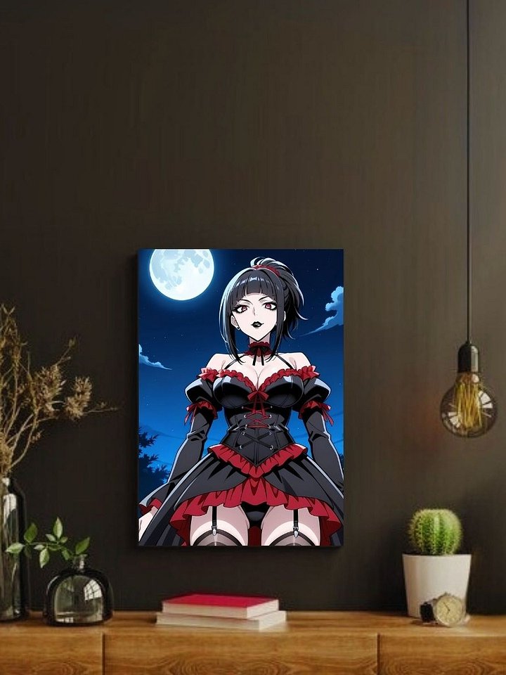 Metal Print - Luna Rain Original Character Gothic Red Corset Moon - 8x10 product image (2)
