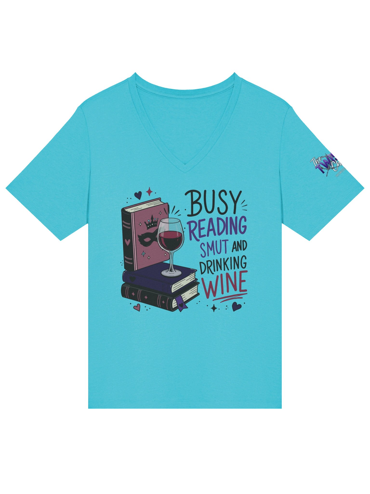 Busy Reading Smut & Drinking WIne (Women's V-Neck) product image (36)