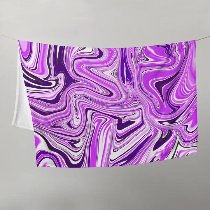 Throw Blanket - Purple Digital Fluid Art product image (2)