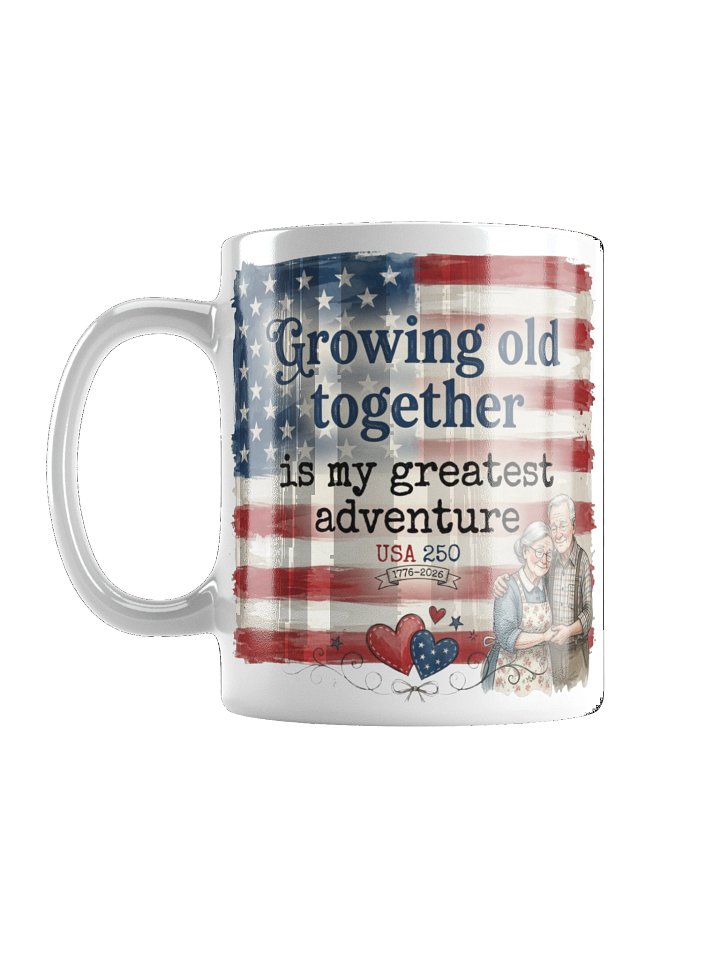 USA 250 Anniversary Couple Coffee Mug - Rustic "Greatest Adventure" Romantic Patriotic Gift product image (1)