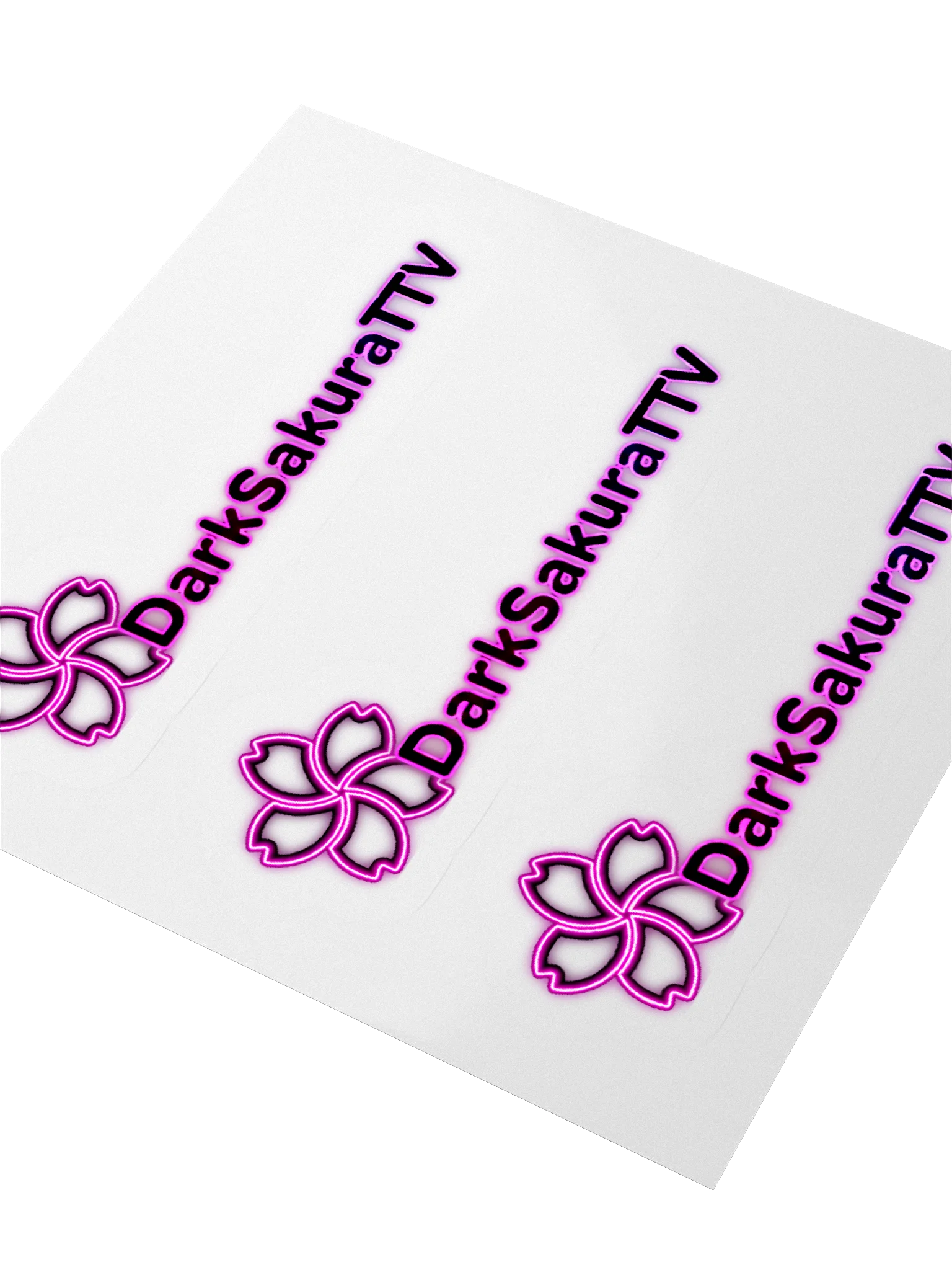 DarkSakuraTTV Neon Logo Kiss Cut Stickers product image (3)