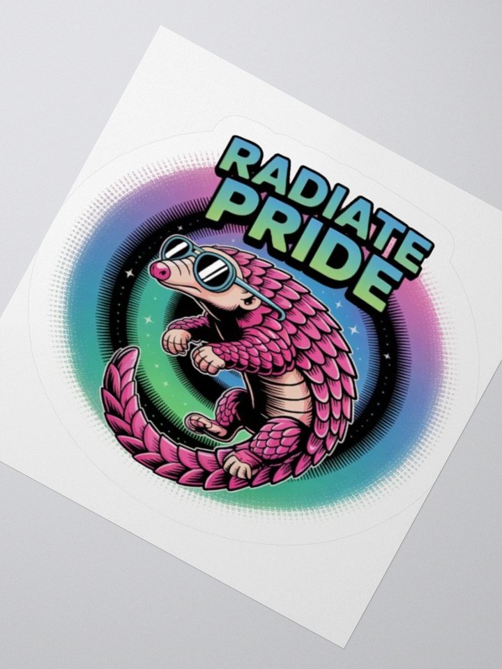 Exclusive 'Radiate Pride' Pangolin Sticker – Vibrant Vinyl Design for Indoor Use product image (6)