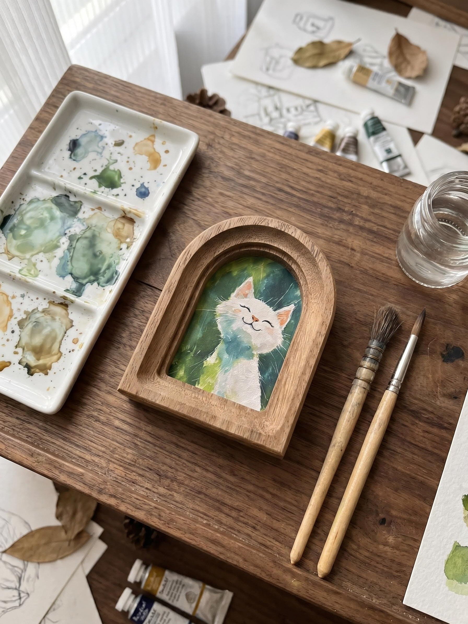 Handcrafted Walnut Wood Arch Picture Frame product image (3)
