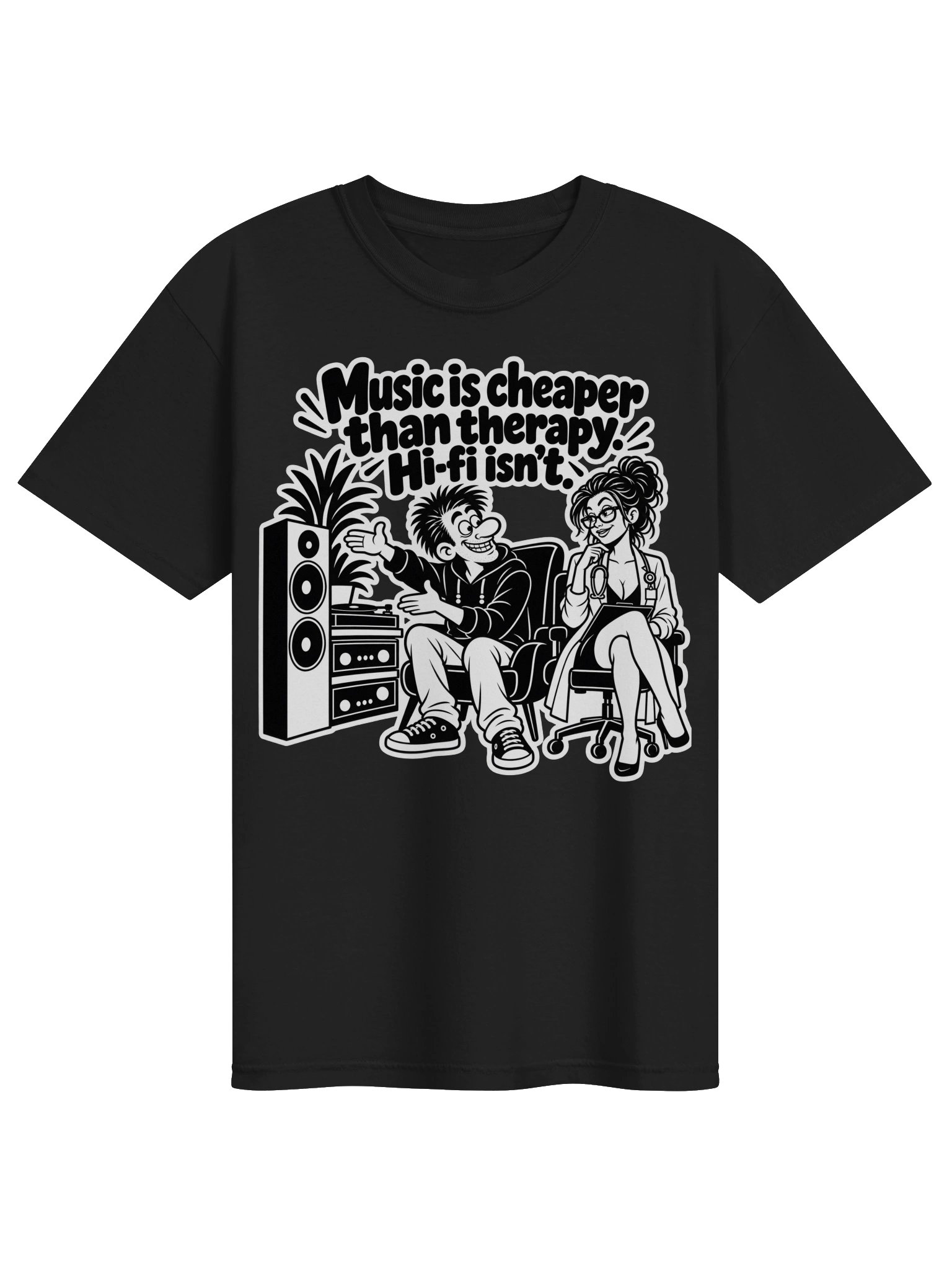 Music is Cheaper than Therapy, Hifi Isn't - Dyed Heavy T-Shirt product image (1)
