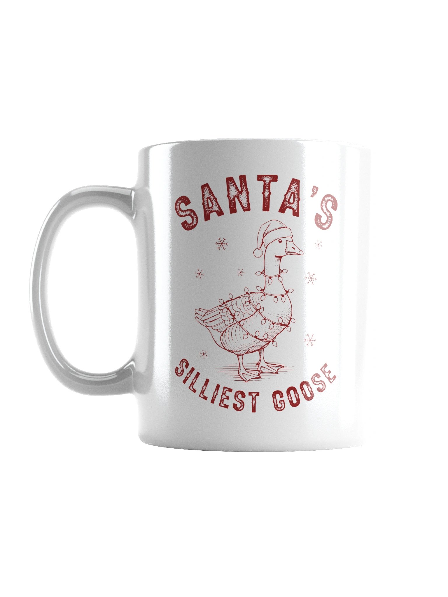 Santa's Silliest Goose White Glossy Mug product image (1)