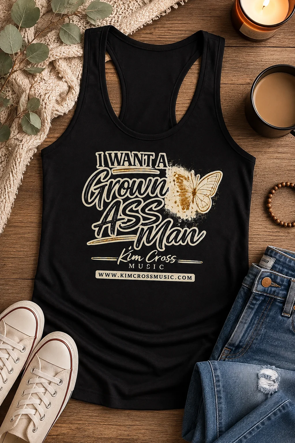 I Want a Grown Ass Man Women's Racerback Sport Tank product image (1)