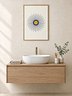 Navy Sunburst Print | Mid Century Bathroom Wall Art