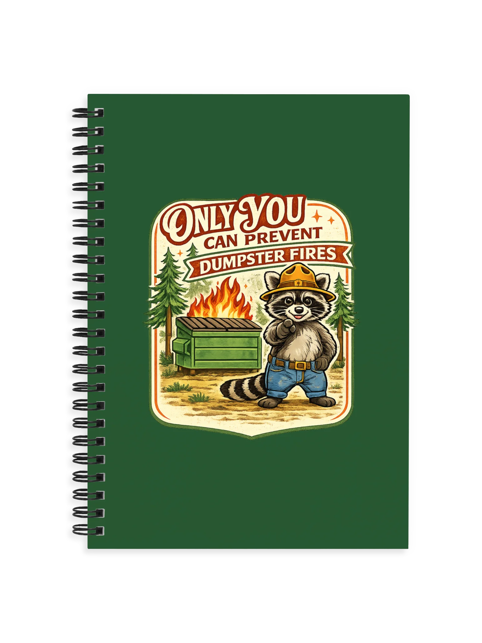 Dumpster Fire Raccoon Spiral Notebook product image (1)