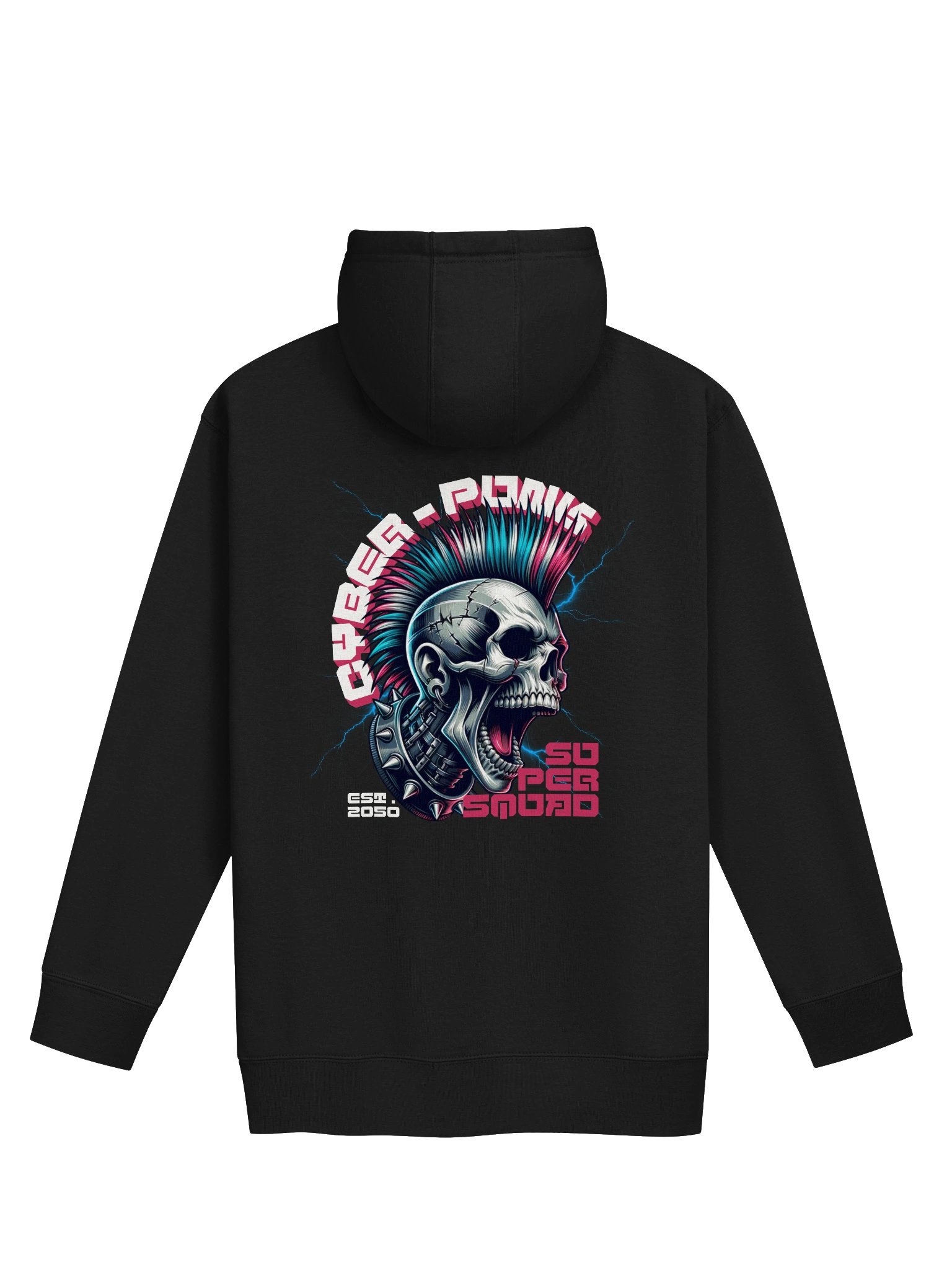 Cyber Punk Skull Graphic Comfort Hoodie product image (2)