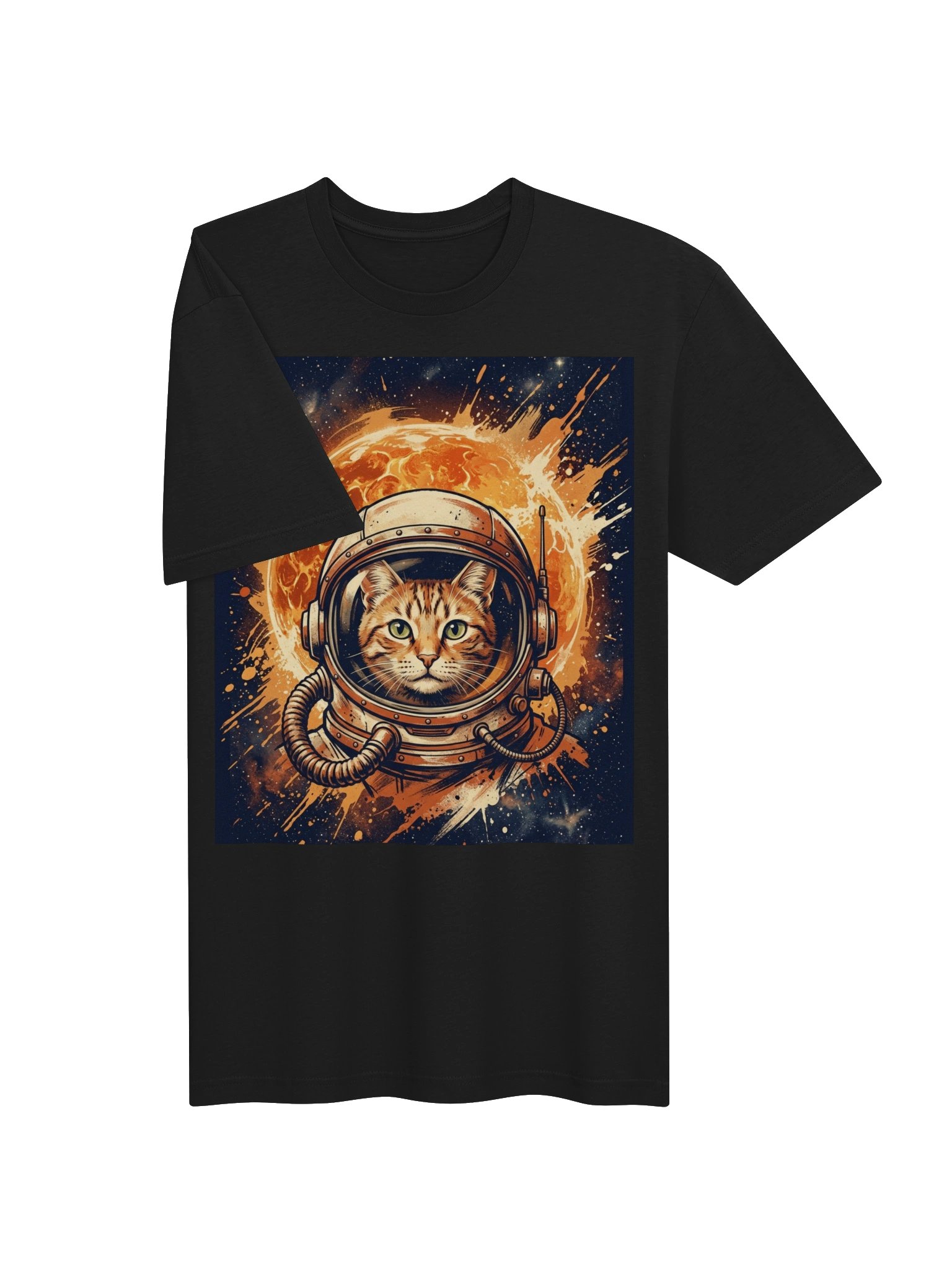 Vintage Moon Cat T-Shirt – Magical Crescent Moon & Stars Design product image (3)