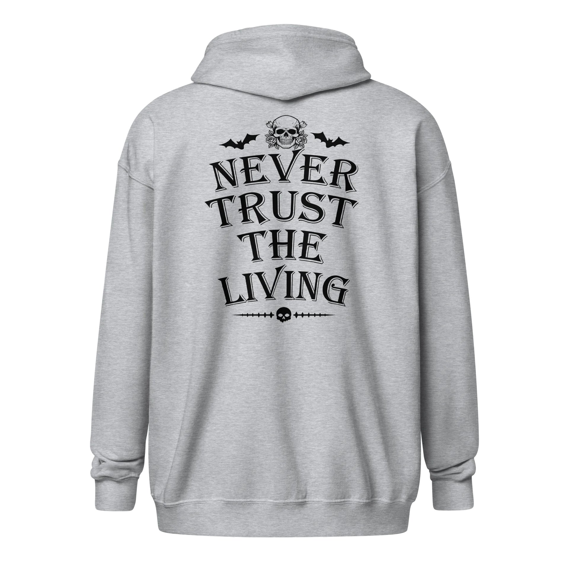 [UM Designs] Never Trust The Living [black] - Unisex Graphic Zip Hoodie product image (1)